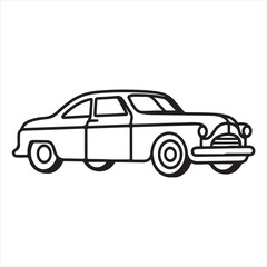 car single Line Icon Vector Design outline.
