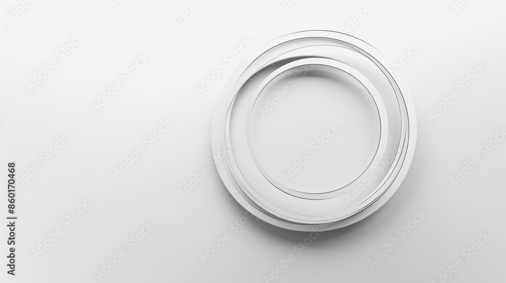 Poster simple circular abstract movie logo introduction screen, white background, highlighting animation as