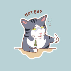 goofy cat 02 : cute vector sticker featuring adorable cat motif good for stickers or emoji etc