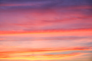 Vibrant yet tranquil sky signifies life’s transitions; apt for narratives.