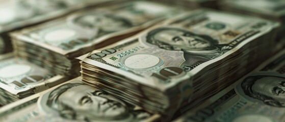 3D render of Yen notes, Japanese currency, isolated on a solid background