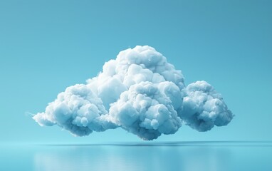 3D render of cloud computing icons, technology for scalable resources, isolated on a solid background