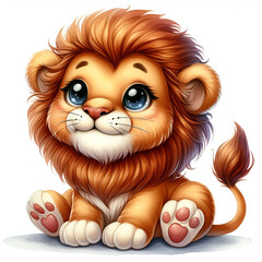 little lion cub on a neutral background