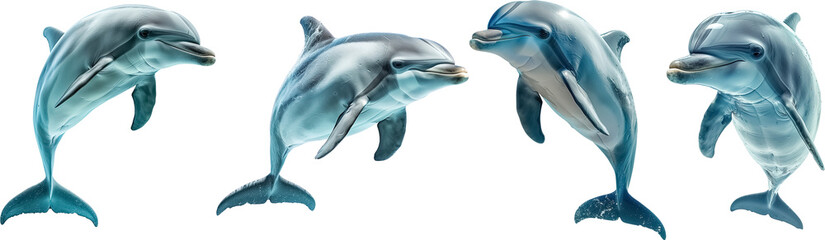 Set of dolphin isolated on white background, dolphin png no background isolated on transparent, dolphin full body © lichichu