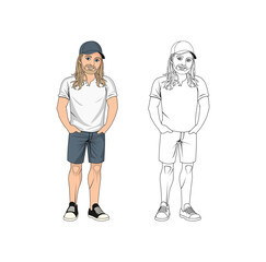 Man Cartoon Character Design Illustration vector eps format , suitable for your design needs, logo, illustration, animation, etc.