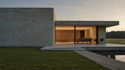 minimalist modern house exterior with the organic simplicity