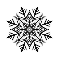 Obraz premium Black snowflakes on transparent background