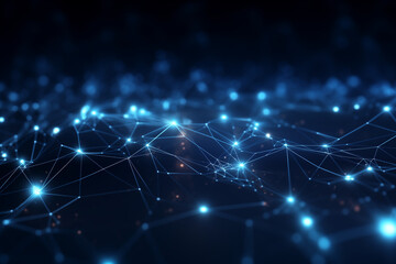 Fototapeta premium Abstract technology mesh digital line wave electronic network data innovation concept background.