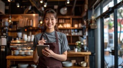 The Smiling Cafe Waitress.