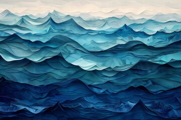 Obraz premium A large body of water with waves generated by AI