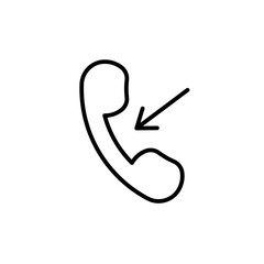 Incoming Call Icon Ideal for Telecommunication and Customer Service