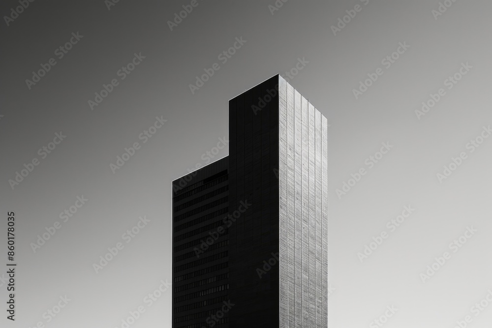 Aufkleber the modern architectural building or skyscraper with monochrome filter. low angle view of tower cent