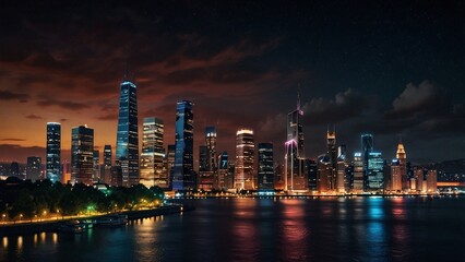 Obraz premium The City Calm and Quiet at Night