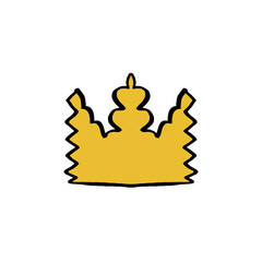 simple sharp gold crown illustration PNG