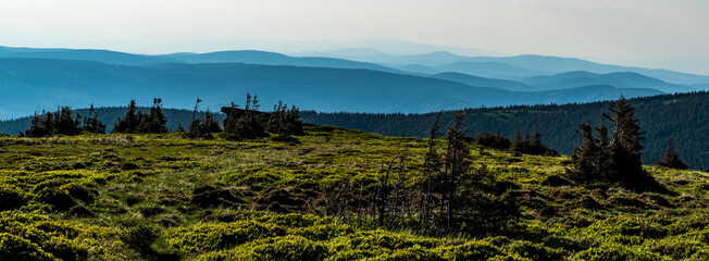 View from Keprnik hill in Jeseniky mountains in Czech republic