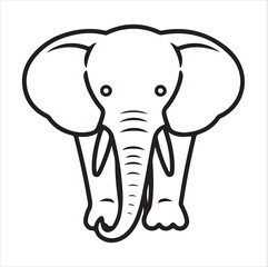 elephant single Line Icon Vector Design outline
