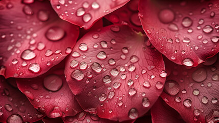 A macro photograph capturing the intricate texture of rose petals, each one glistening with dewdrops, showcasing nature's exquisite craftsmanship. 32k, full ultra HD, high resolution 