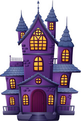 Illustration of cartoon spooky house 