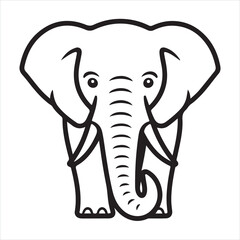 elephant single Line Icon Vector Design outline
