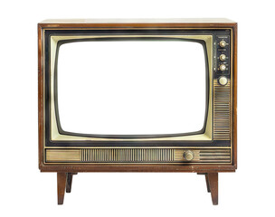 Retro wooden TV box cut out with frame screen cut out