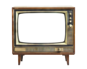 Retro wooden TV box cut out with frame screen cut out