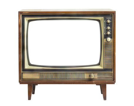 Retro wooden TV box cut out with frame screen cut out