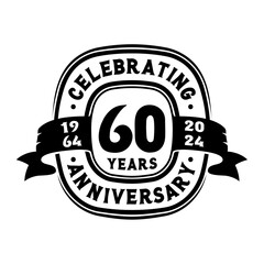 60th Anniversary Celebration Logo Design Template. 60th Anniversary Vector and Illustration.