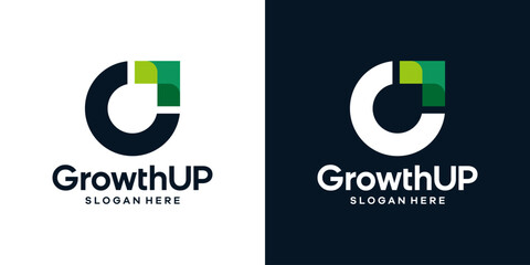 Modern growth logo design. Abstract arrow shapes graphic vector. Symbol, icon, creative.