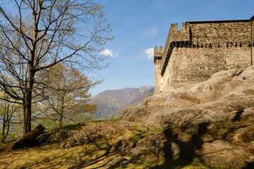 Historic castle in Bellinzona city, Switzerland