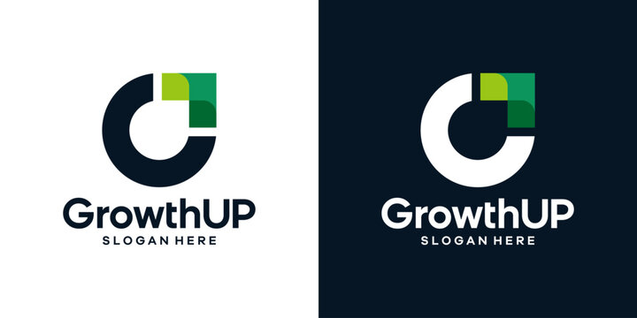 Modern growth logo design. Abstract arrow shapes graphic vector. Symbol, icon, creative.