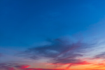 グラデーションの夕空