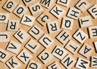 Wooden letters with different messages