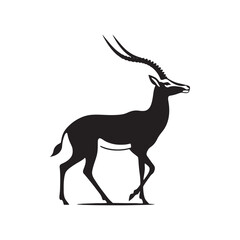 Antelope silhouette for digital and print use - mammal silhouette
