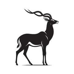 Simplistic antelope silhouette for versatile art - mammal silhouette
