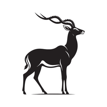 recommend clip art: Simplistic antelope silhouette for versatile art - mammal silhouette
                    