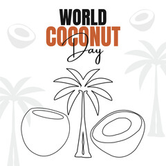 world coconut day for background