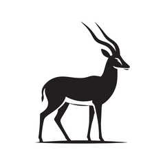 Antelope silhouette for any creative project - wildlife silhouette - antelope illustration - minimalistic antelope vector
