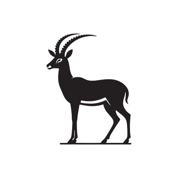 recommend clip art: Antelope silhouette in an elegant style - wildlife silhouette - antelope illustration - minimalistic antelope vector
                    
