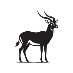 Antelope silhouette for versatile and modern work - wildlife silhouette - antelope illustration - minimalistic antelope vector
