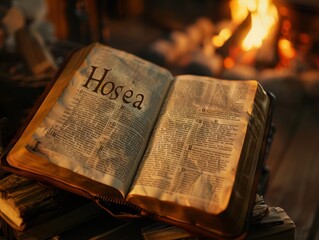 Serene Portrait of Open BibleHosea Unveiled, Symbolizing Forgiveness