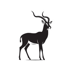 Minimalist antelope silhouette for diverse uses - mammal silhouette
