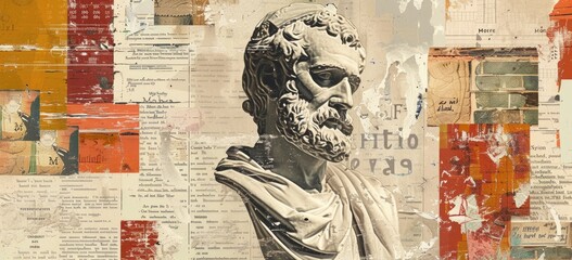 The image shows a statue of the ancient Greek philosopher, Aristotle. He is considered one of the greatest thinkers of all time and his ideas have influenced many fields of knowledge, including