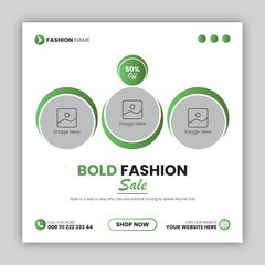 Bold fashion sale social media post design template