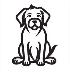 dog single Line Icon Vector Design outline
