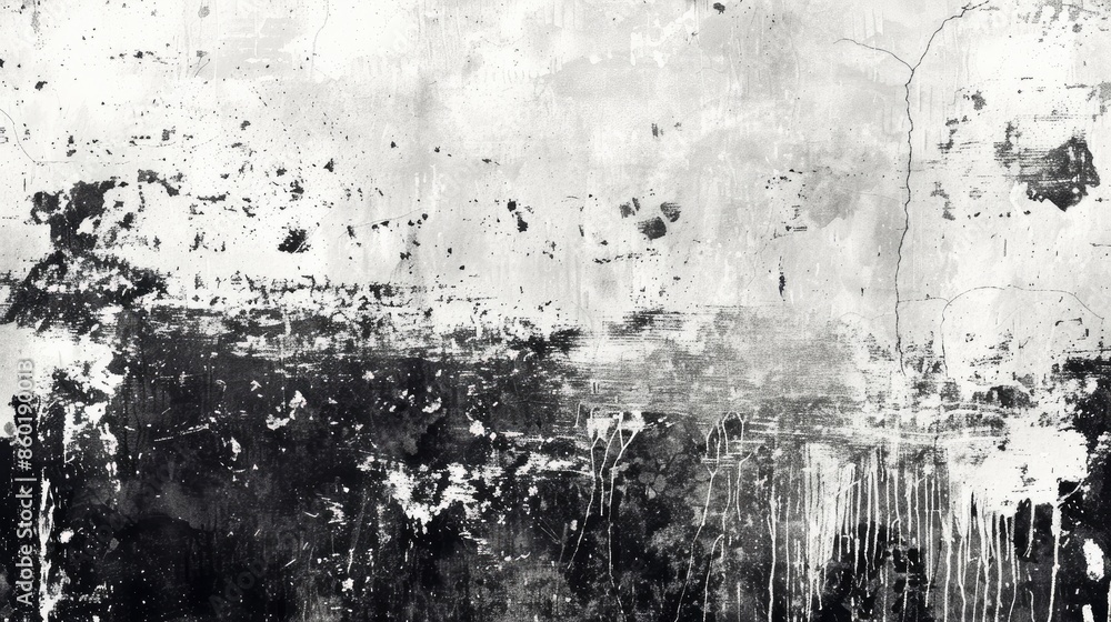 Poster create distressed effect with grunge texture in black and white for abstract sketch overlay