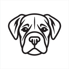 dog face single Line Icon Vector Design outline.
