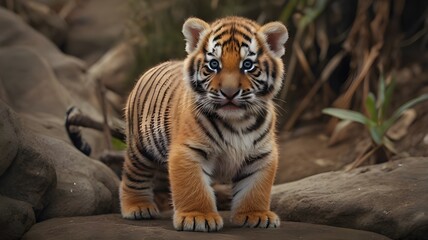 Obraz premium Tiger cub at the zoo