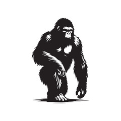 Obraz premium Elegant ape silhouette for any purpose - wildlife silhouette 