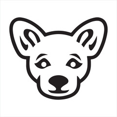 dog face single Line Icon Vector Design outline.
