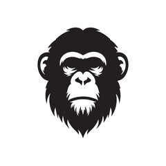 Modern ape silhouette for any creative project - ape illustration - minimalist ape vector
